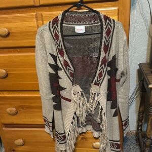 Women's Beige and Red Sweater